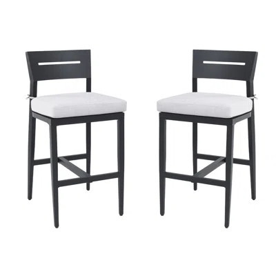 Modern Outdoor Bar Stools With Aluminum Frame & Sunbrella® Cushions | Wayfair North America