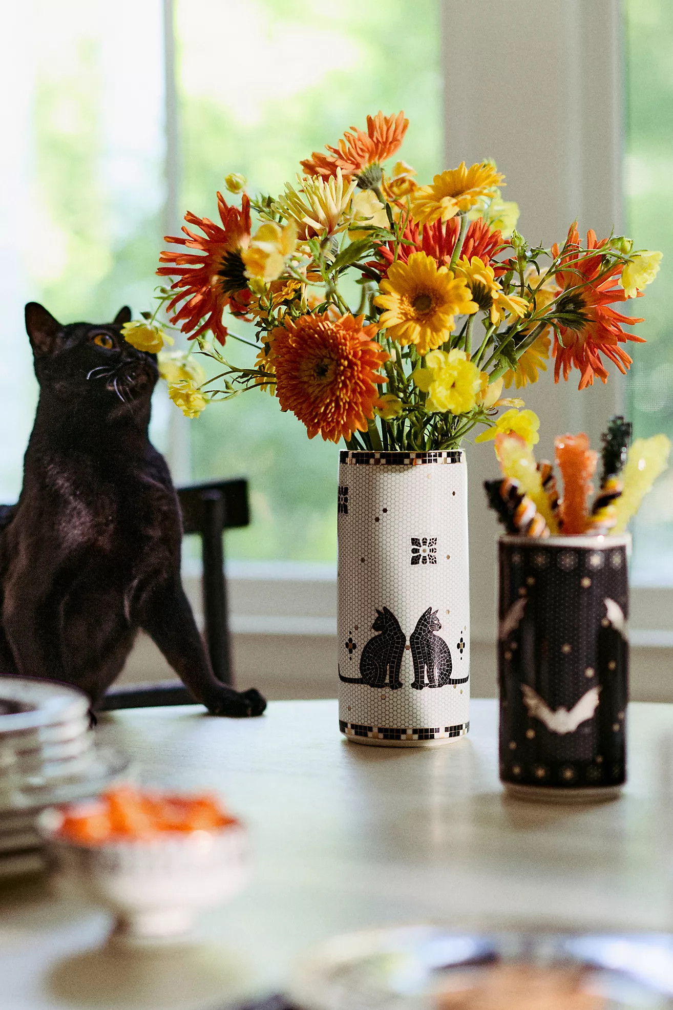 The Bistro Tile Stoneware Vase: Halloween Edition | Anthropologie (US)