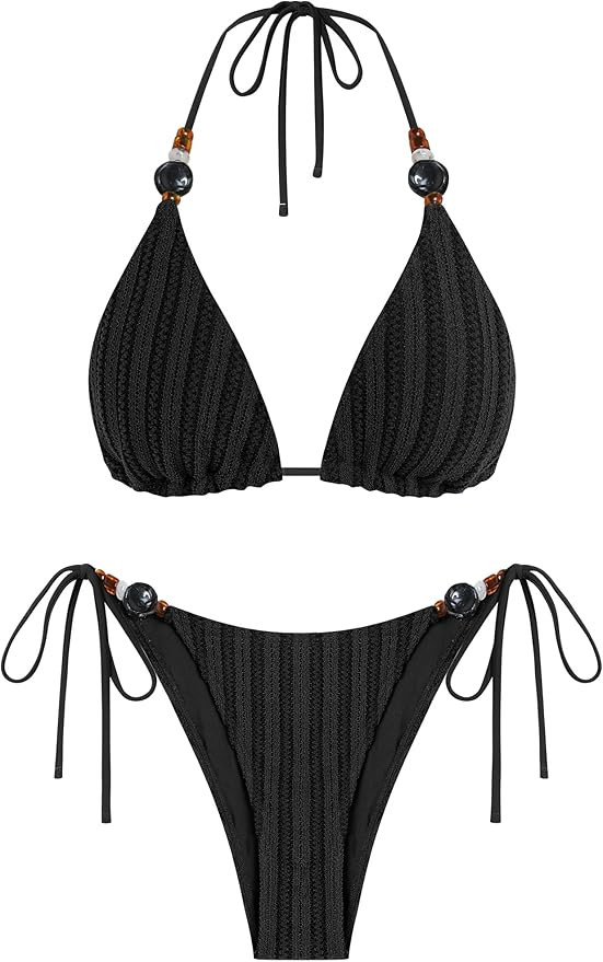Amazon.com: ZAFUL Bikini Sets for Women Sexy Two Piece Swimsuits High Cut Cheeky Thong Bathing Su... | Amazon (US)