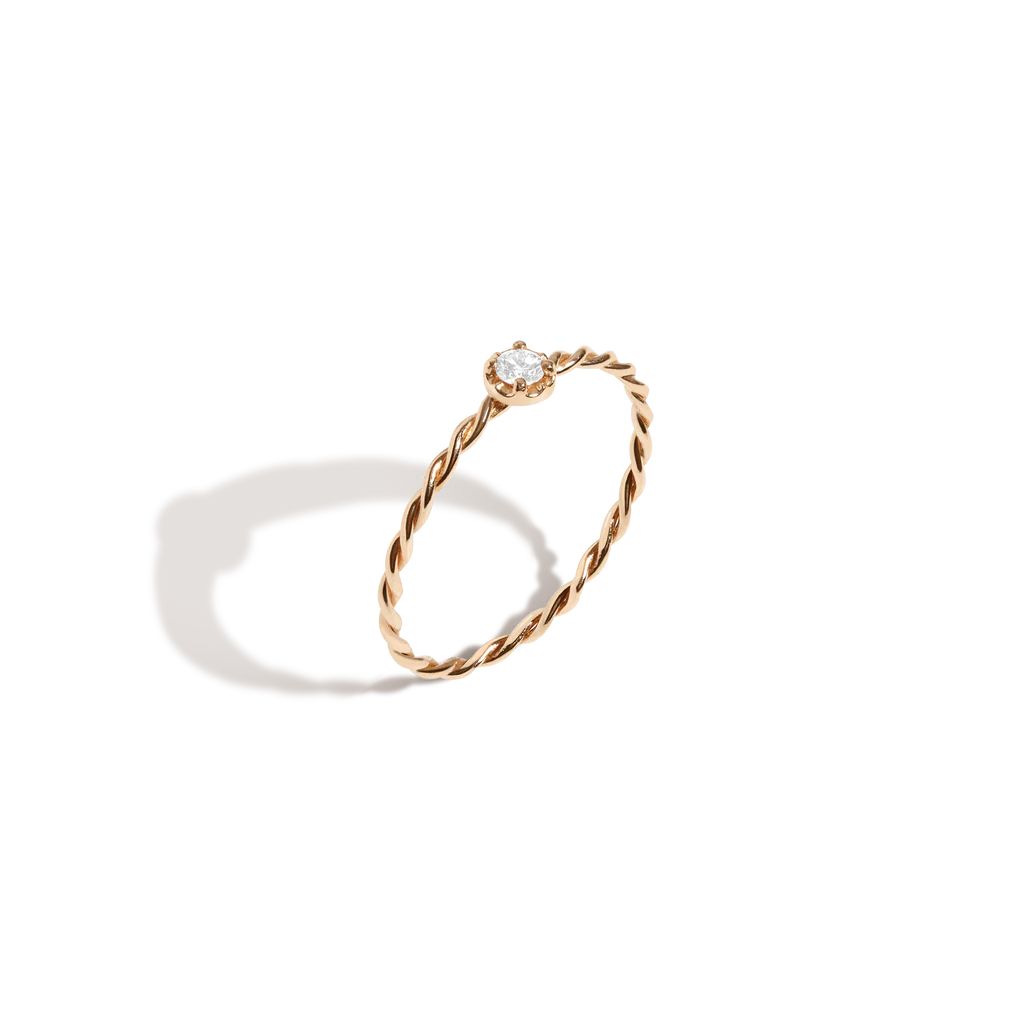 Midi Stackable Twist Diamond Ring | AUrate New York
