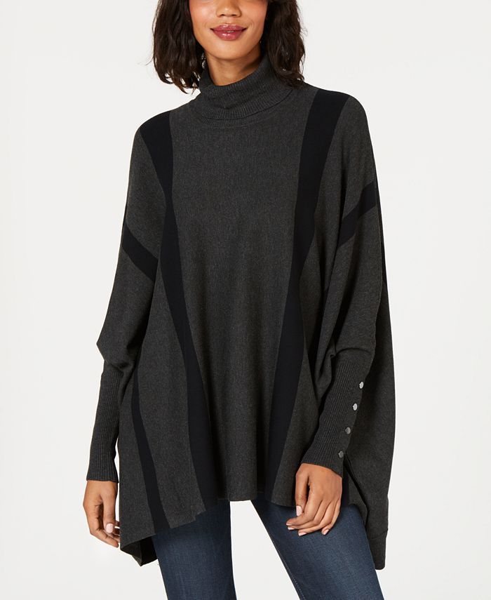 Alfani Striped Poncho Sweater, Created for Macy's & Reviews - Sweaters - Women - Macy's | Macys (US)