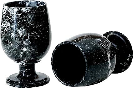 RADICALn Wine Glasses Set of 2 Black Handmade Marble 5.5 x 3.5 Inches 10.1 oz Antique Wine Glass ... | Amazon (US)