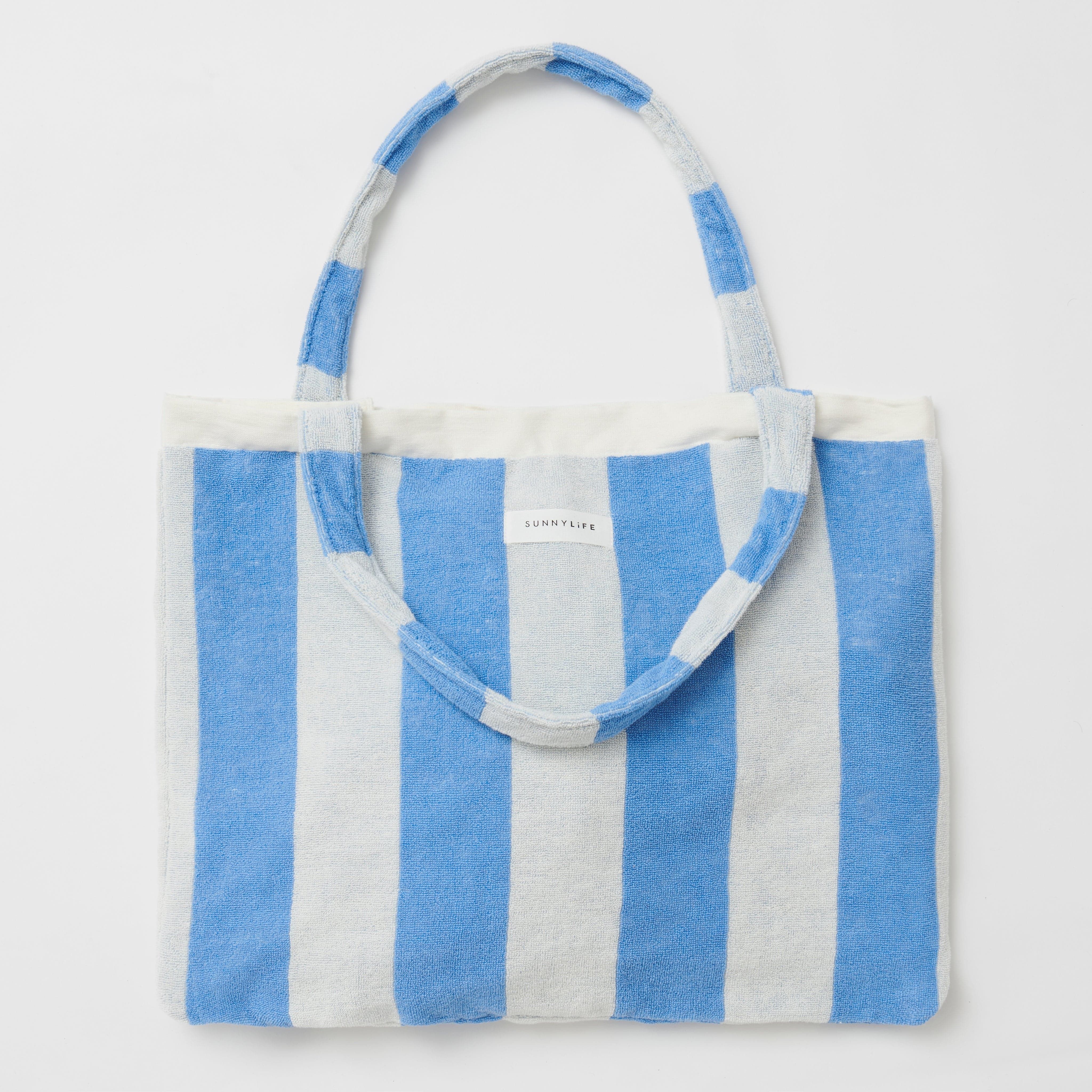 Beach Towel 2-in-1- Tote Bag Le Weekend Mid Blue Cream | Sunshine Tienda