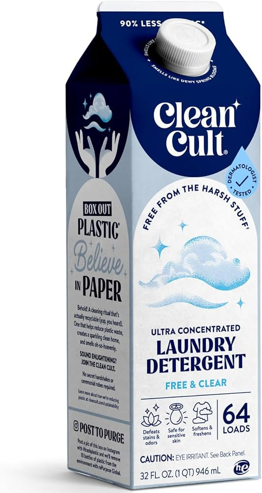 Jabón detergente líquido ultra concentrado, 64 cargas (32 onzas), 90% menos de plástico, sin p... | Amazon (US)