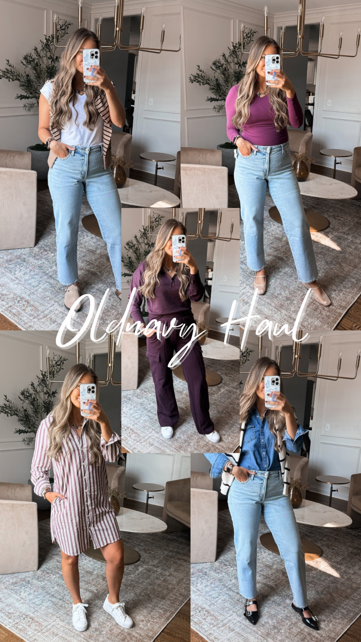 Old navy fall haul part 1! First of all the jeans are back from last year and they are magic because they conceal and smooth my postpartum mom pooch SO WELL! They also come in length options. I’m loving the basic white tee, sweater, denim shirt combo and the shirt dress comes in length options too! 

Pullover: medium
Cargo sweatpants: medium tall 
Jeans: size 10 (true to size ) 
Tee: medium
Sweater: medium 
Denim shirt: medium 
Shirt dress: small/tall 



#LTKSeasonal #LTKSaleAlert #LTKStyleTip