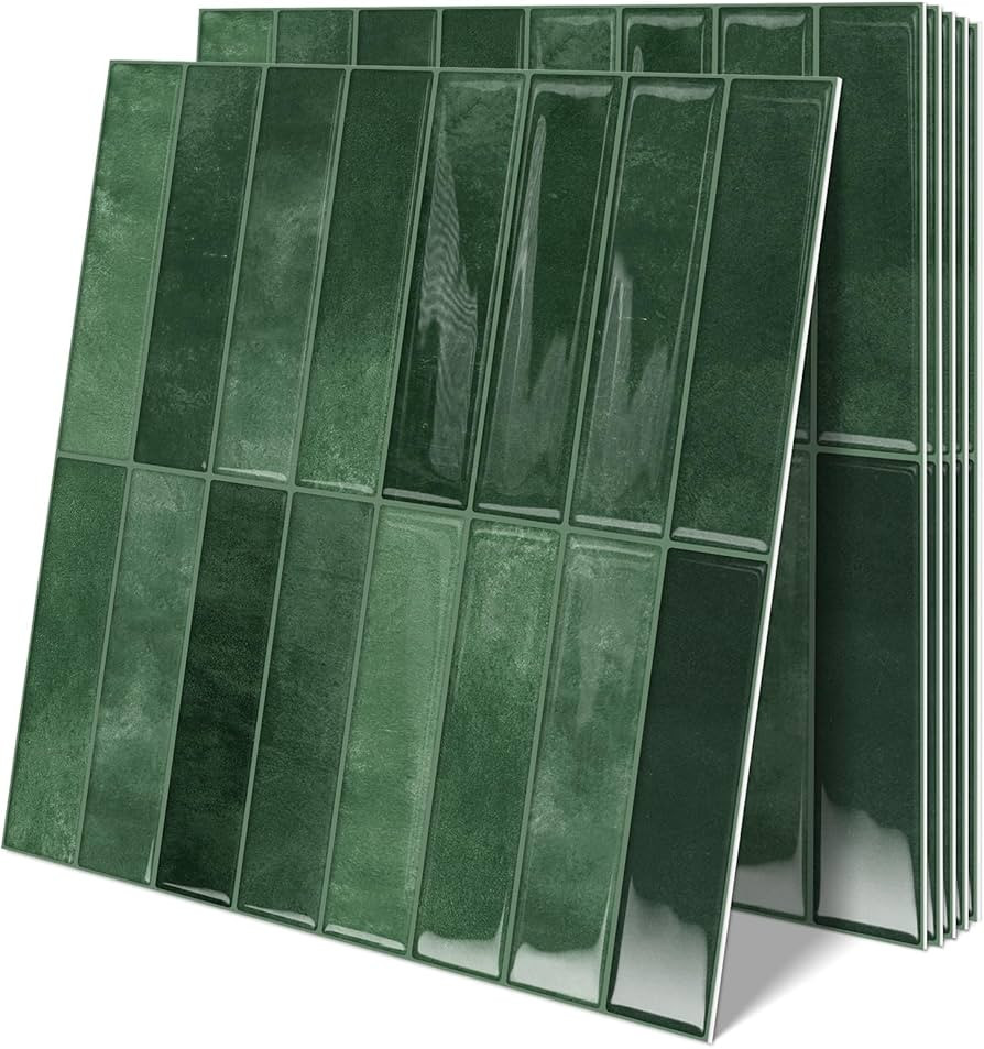 10 Sheets Upgraded Thicker Design Subway Tile Peel and Stick Backsplash,12”×12”Self Adhesive... | Amazon (US)