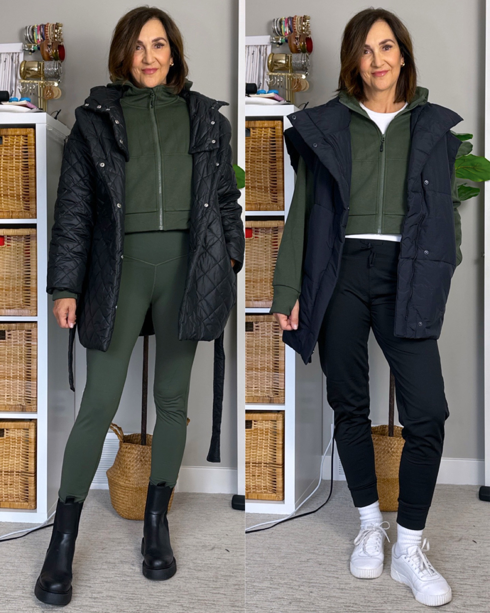 Winter faves from Baleaf and how I’d style them!
Wearing my usual size S in the fleece lined leggings, hoodie, fleece lined joggers and vest and sized up to M in the quilted jacket and cropped tee.
Boots and sneakers fit tts
Get an additional 15% off the joggers with code 15YQK999.


#LTKCyberWeek #LTKfindsunder50 #LTKover40