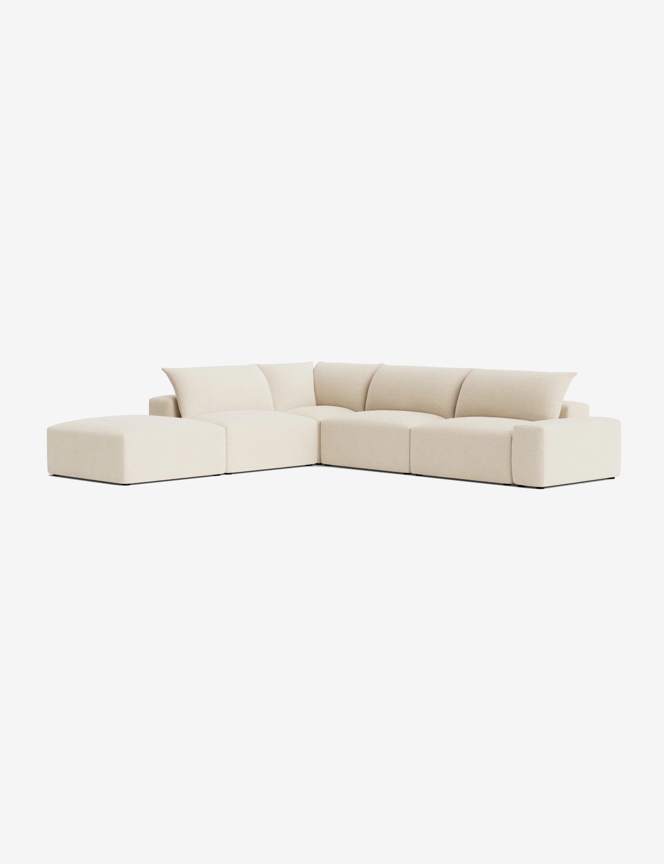 Brinley Chaise Sectional Sofa, White Boucle | Lulu and Georgia 