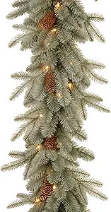 National Tree Company Pre-Lit 'Feel Real' Artificial Christmas Garland, Green, Arctic Spruce, Whi... | Amazon (US)