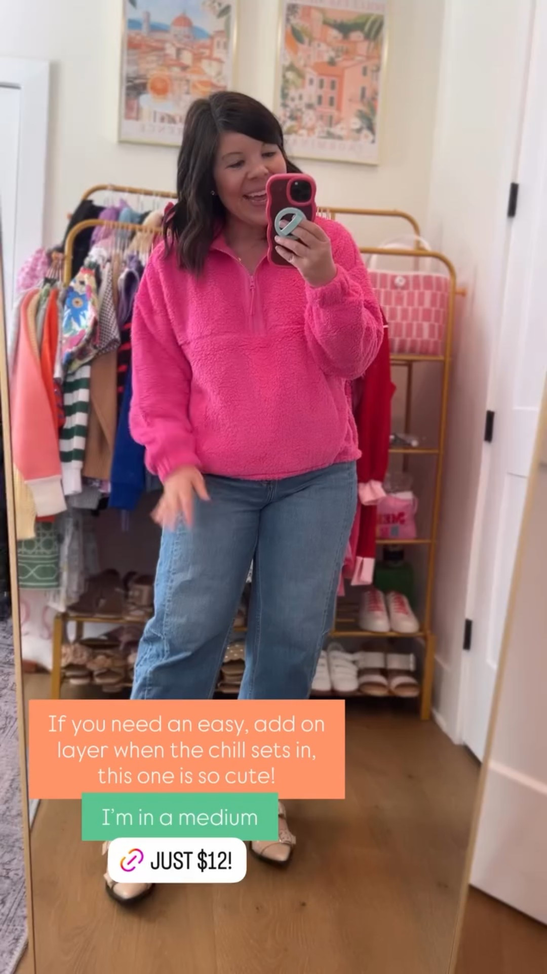 If you need an easy, add on layer when the chill sets in, this one is so cute! I’m in a medium