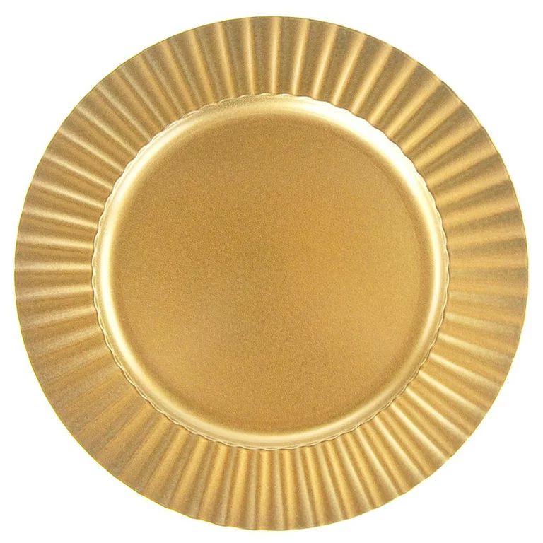 Plastic Round Charger Plate, Gold, 13-Inch - Walmart.com | Walmart (US)