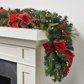 Christmas Cheer Cordless Garland With Bow | Frontgate