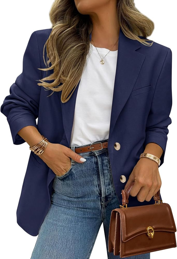 PRETTYGARDEN 2026 Blazers for Women Business Casual Long Sleeve Lapel Open Front Suit Jacket Work... | Amazon (US)