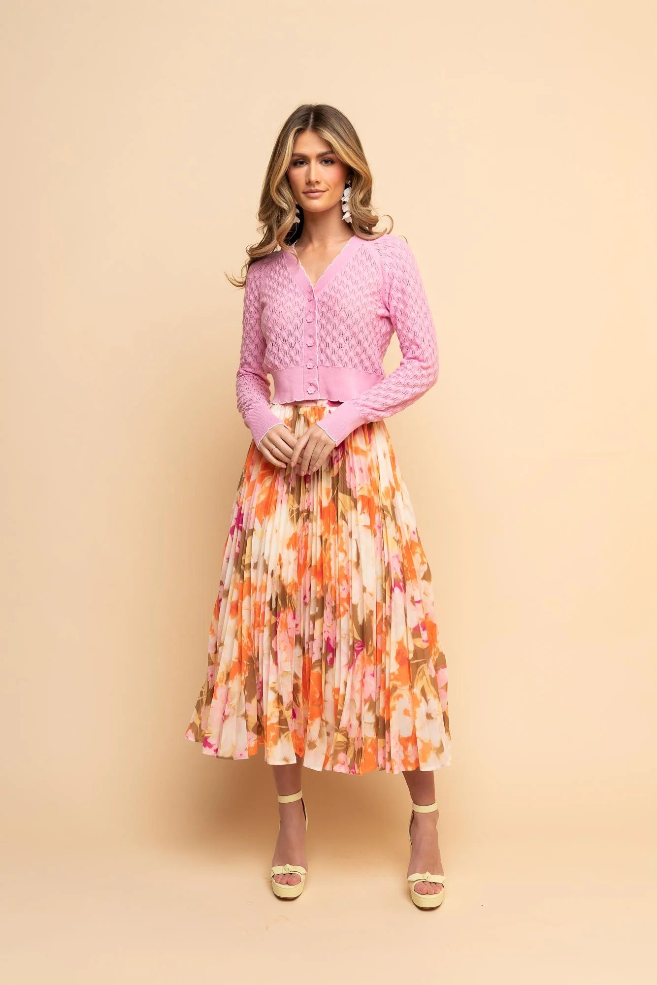 Pleated Midi Skirt - Spring Floral | Rachel Parcell