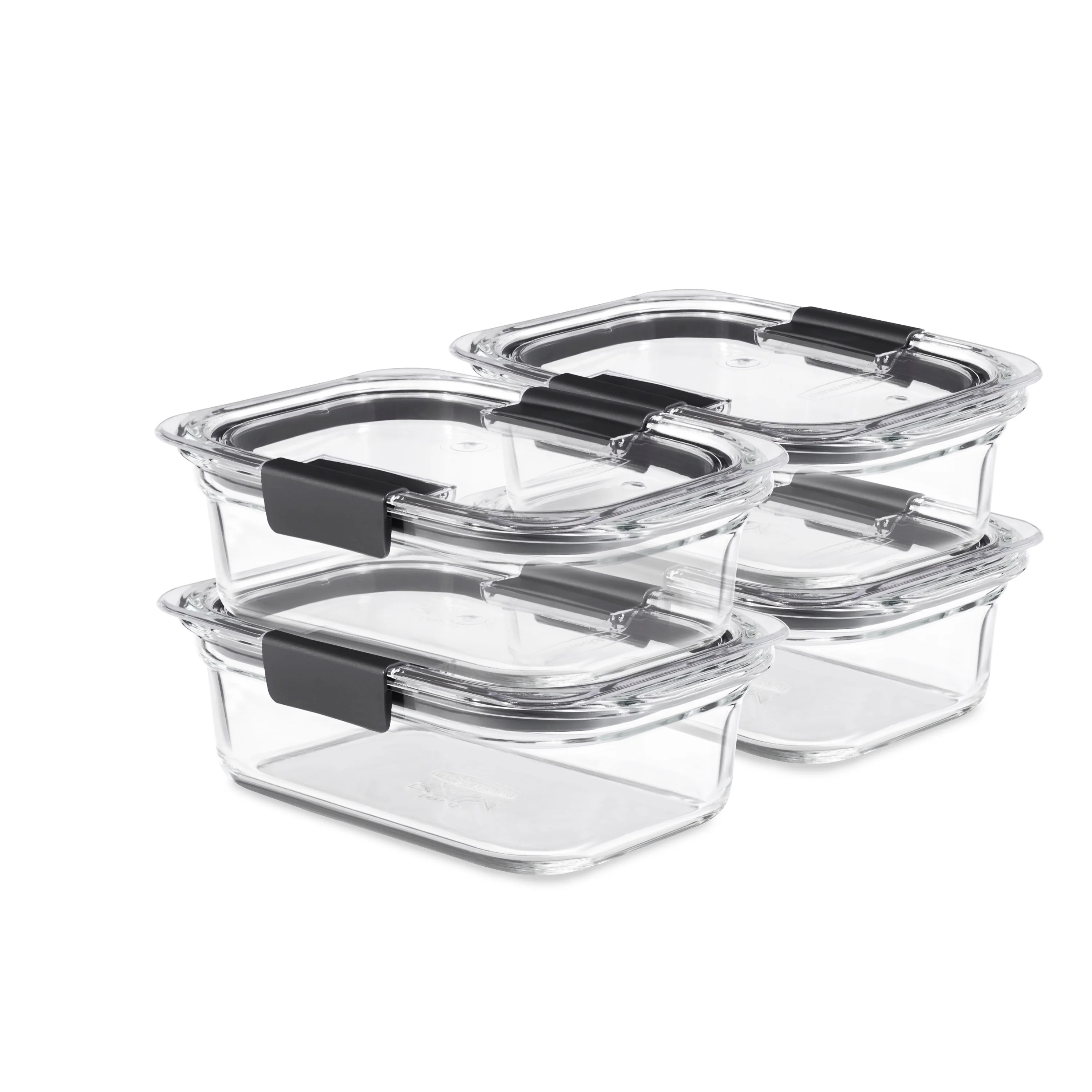 Rubbermaid Brilliance Glass Food Storage Containers, 3.2-Cup Food Containers with Lids, 4-Pack (8... | Walmart (US)