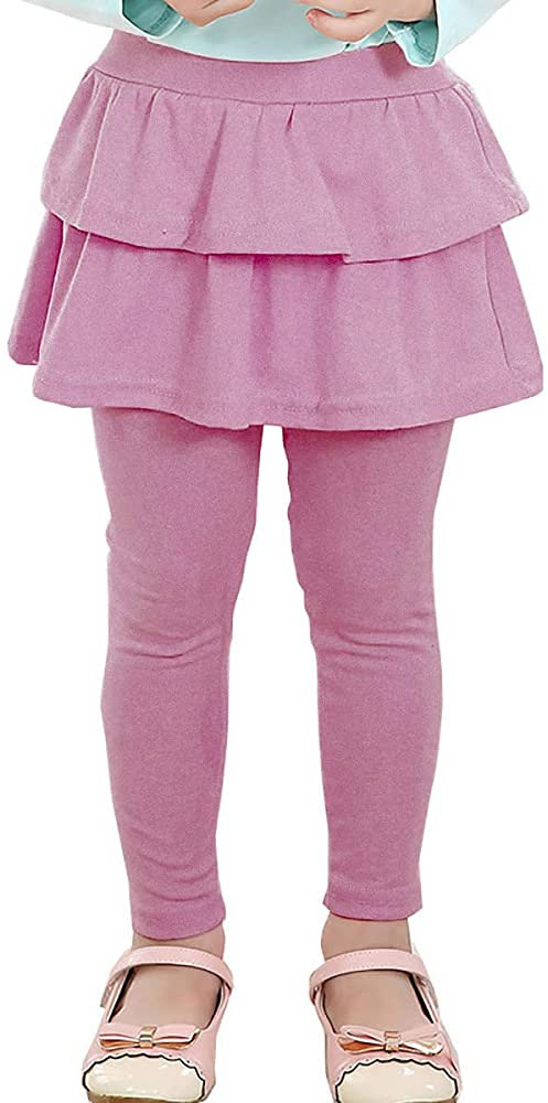 RieKet Girls Leggings with Skirt Warm Kids Leggings Tutu Pants 2-14 Years | Amazon (US)