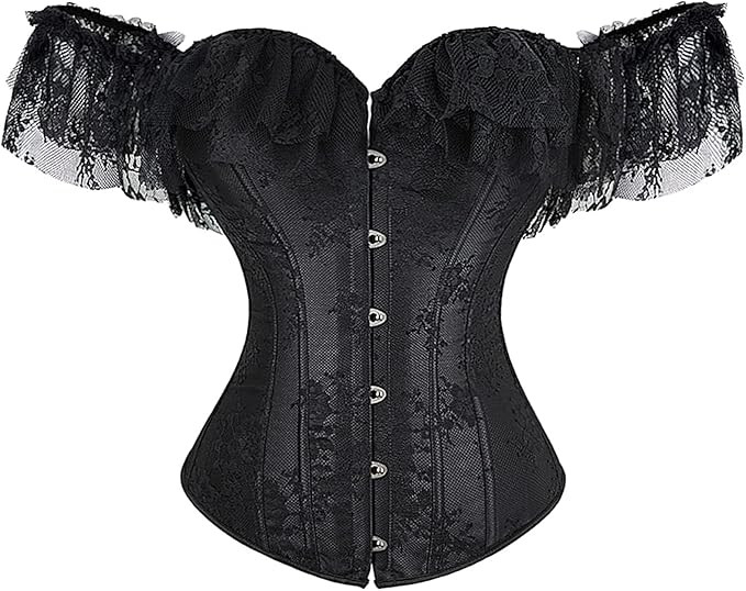 Zhitunemi Bustier Corsets For Women Princess Corset With Strap Lace Up Ruched Sleeves Renaissance... | Amazon (US)