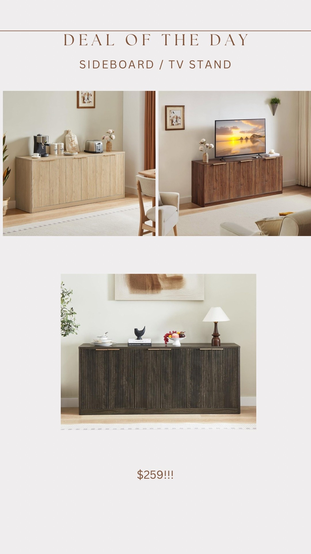 Brand new Amazon find!!! Gorgeous tv stand / sideboard! Has clippable coupon in all colors too 

#LTKSaleAlert #LTKHome #LTKSpringSale