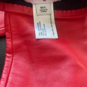 Women’s long leather red gloves size M/L $98 | Poshmark