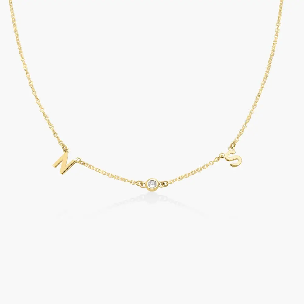 Inez Initial Necklace with Diamond - Gold Vermeil | Oak & Luna (US)