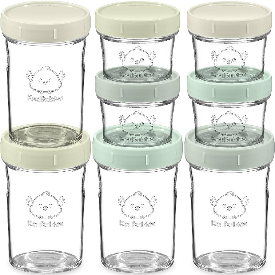 KeaBabies 4pk 8oz & 4pk 4oz Glass Baby Food Containers with Lids - Leak-Proof, Microwavable Small... | Amazon (US)