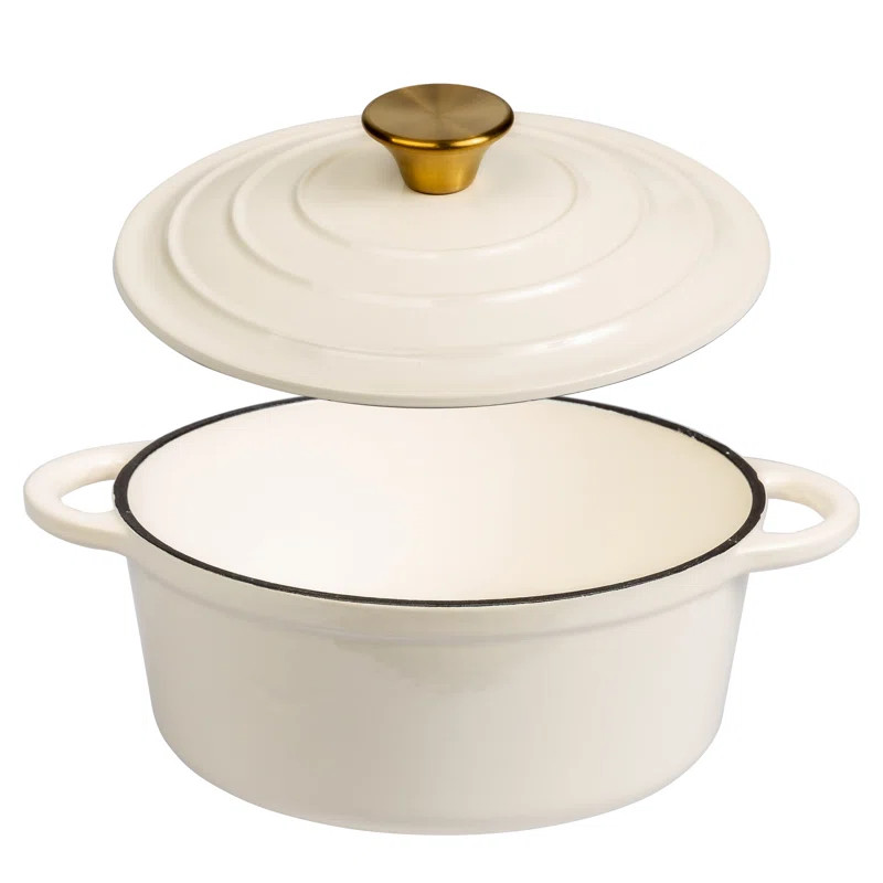 Lexi Home Enameled Cast Iron Round Dutch Oven | Wayfair North America