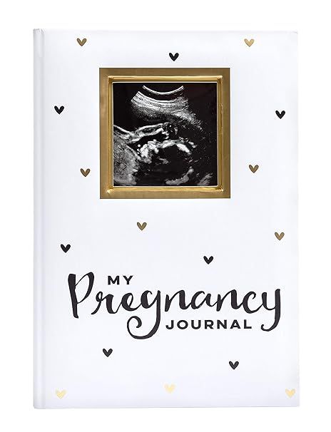 Pearhead My Pregnancy Journal, Baby Keepsake, Pregnancy Memory Book, White and Gold with Black He... | Amazon (US)