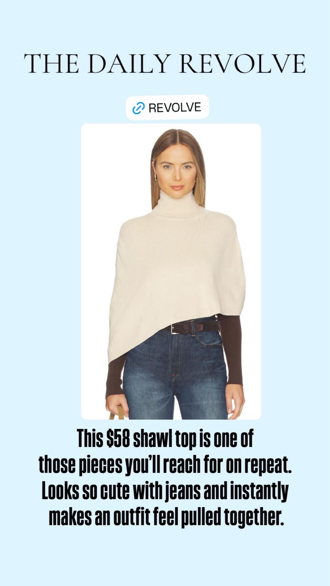 This $58 shawl top is such a good fall find 🤎 I love the drape and how it instantly makes jeans look more pulled together without feeling too dressed up.

Revolve 
Revolve finds

#LTKgrwm #LTKootd