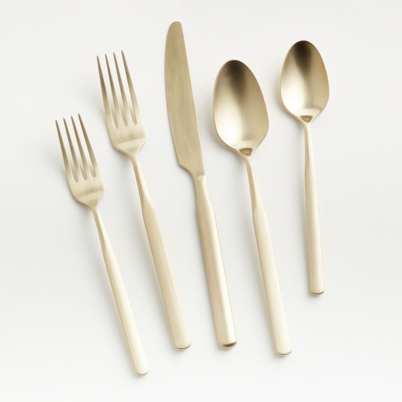 Mercer Holiday Champagne Flatware 5-Piece Place Setting + Reviews | Crate & Barrel | Crate & Barrel