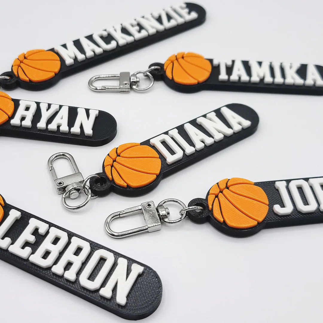 Basketball Personalized Keychain / Keyring / Bag Tag / Name Tag - 3D Printed Plastic - Etsy | Etsy (US)