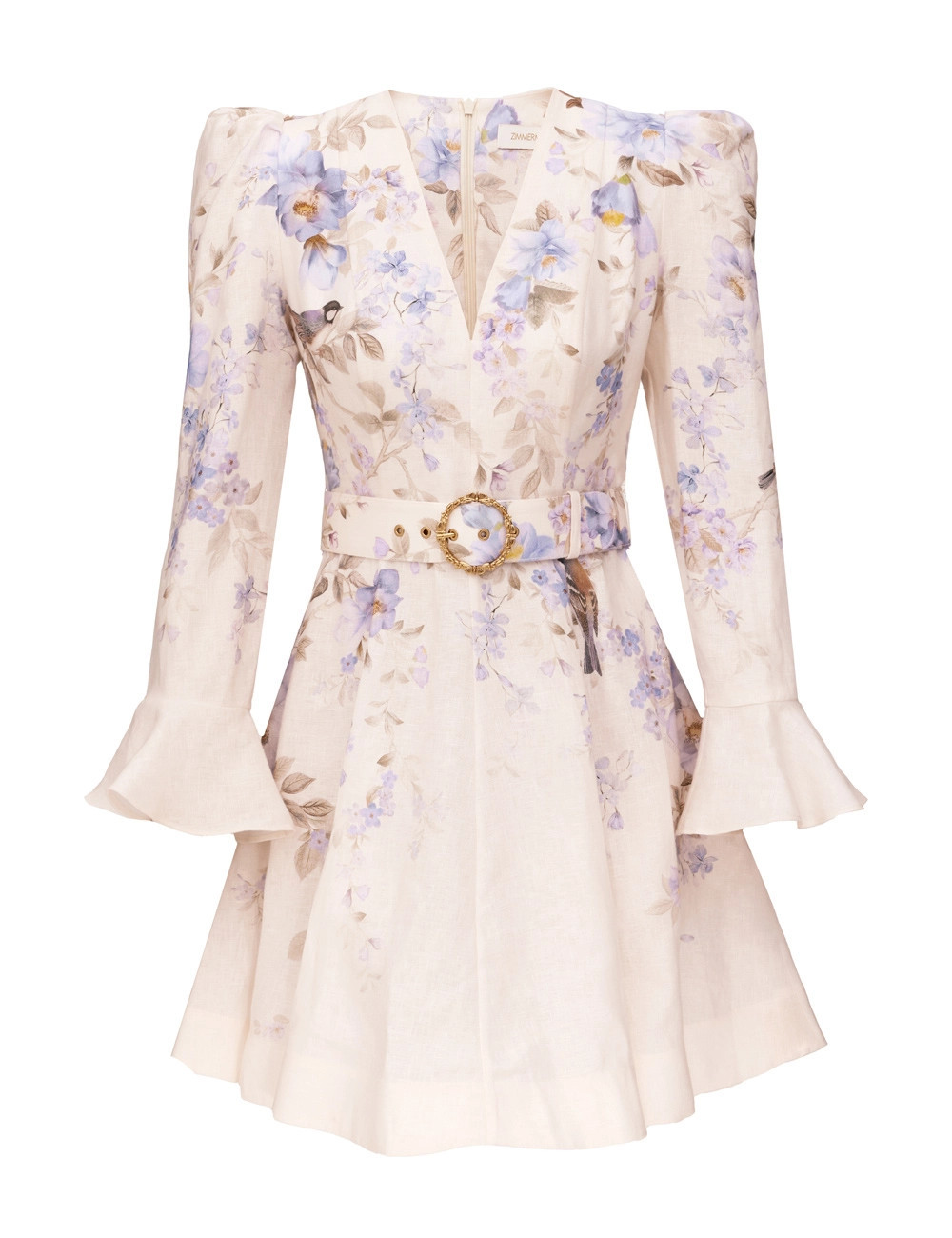 ZIMMERMANN Luna Plunge Mini Dress Blue Songbird Size 2 | ZIMMERMANN (US, CA, EU, MENA)