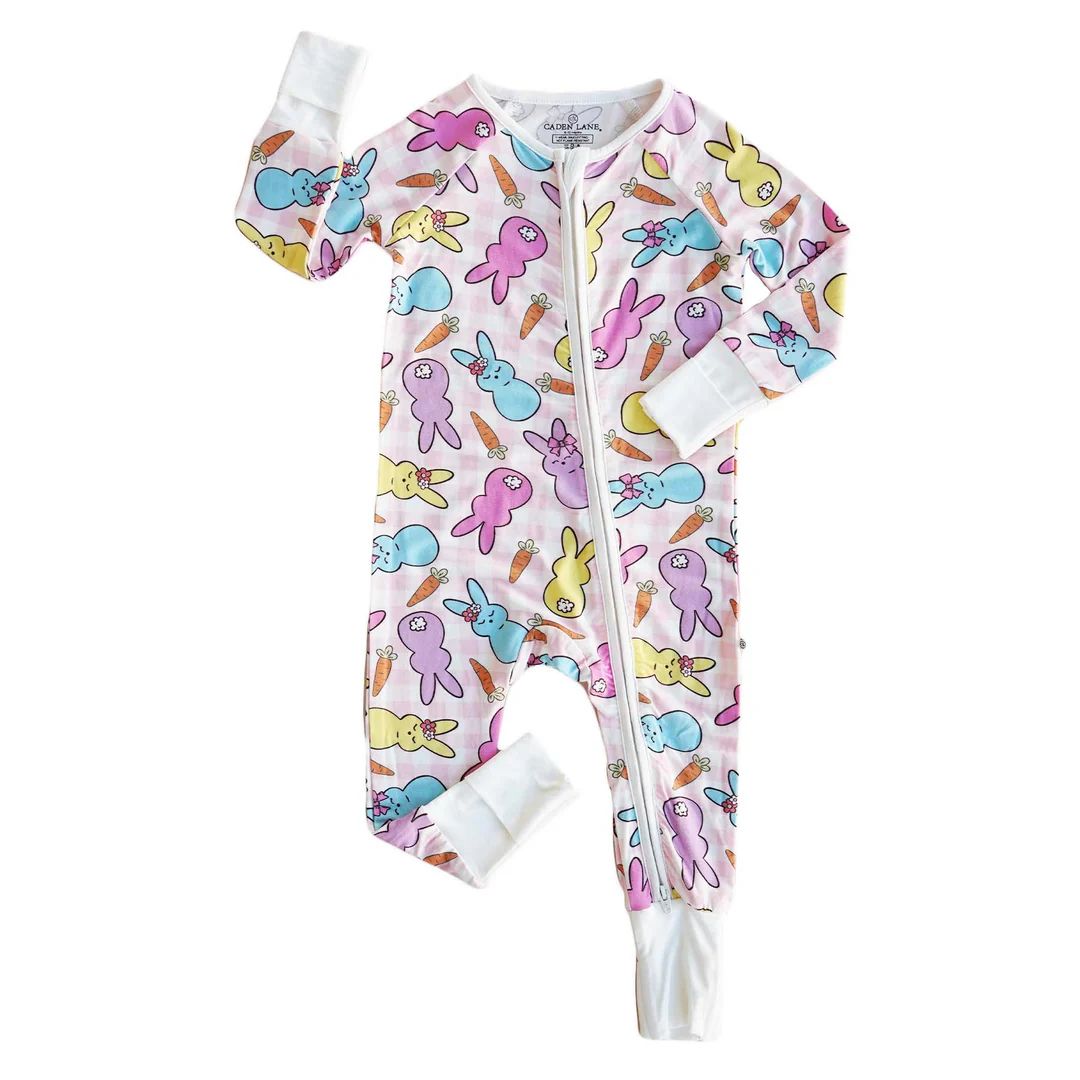 Snuggle Bunny Convertible Zip Romper | Pink | Caden Lane