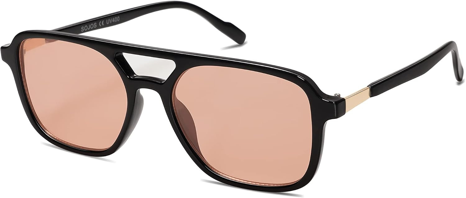 SOJOS Retro Aviator Sunglasses Womens Mens,Trendy Rectangle Shades SJ2202 | Amazon (US)