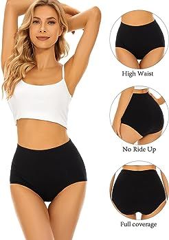 POKARLA Womens Cotton Underwear High Waist Full Coverage Briefs Soft Breathable Postpartum Pantie... | Amazon (US)