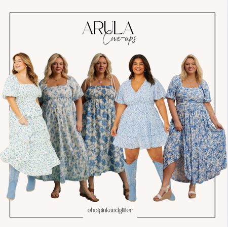 Plus size Blue and white summer dresses from Arula. 

#LTKStyleTip #LTKPlusSize