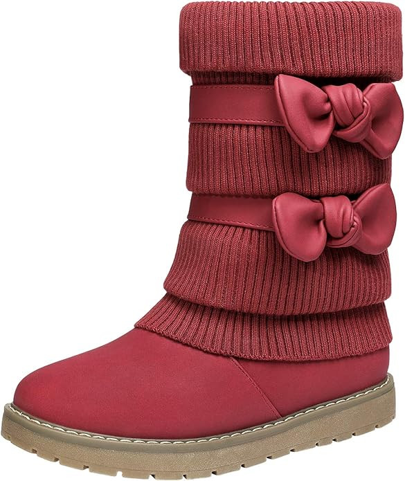 DREAM PAIRS Girl's Winter Snow Boots Faux Fur Lined Mid Calf Shoes | Amazon (US)