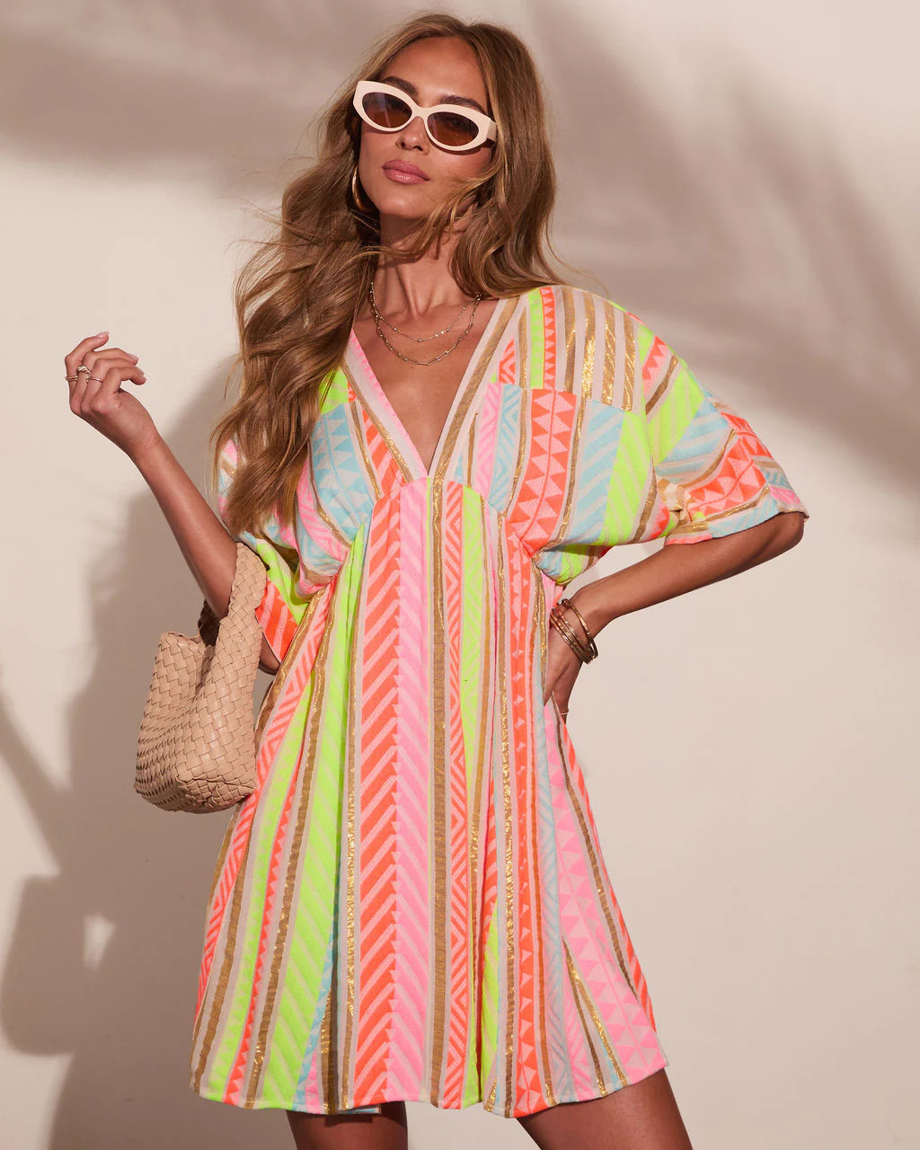 After Glow Muse Striped Abstract Mini Dress | VICI