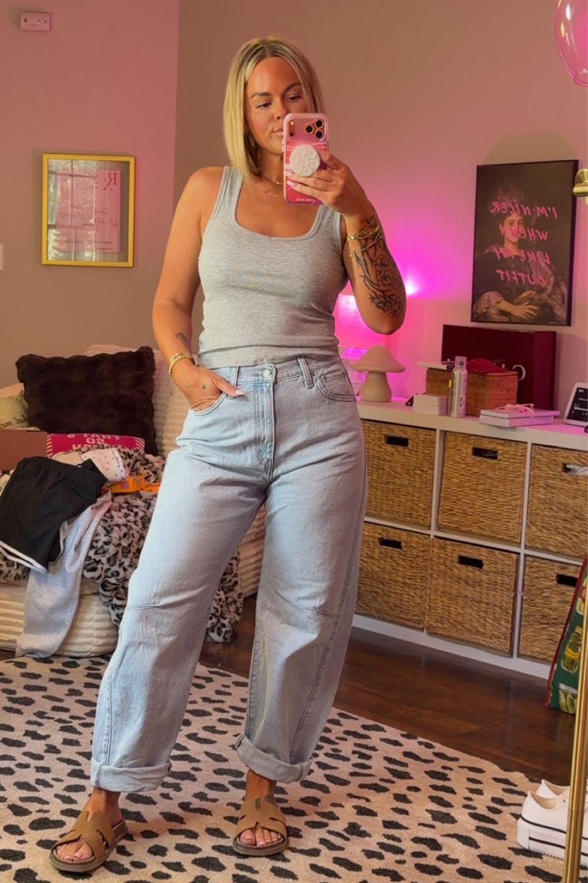 Viral Levi’s barrel jeans I’m in a 28/31 in the first shade option I also have them in the second wash 