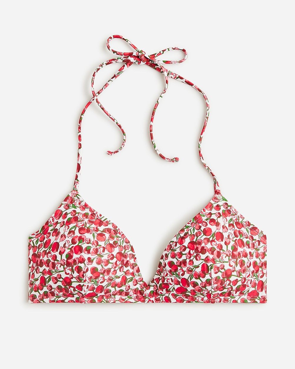 French halter-neck bikini top in Liberty® Eliza's Red fabric | J.Crew US