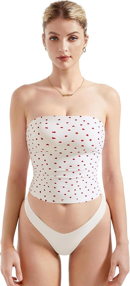 SUUKSESS Women Sexy Tube Top Summer Y2K Going Out Double Lined Basic Tank Top | Amazon (US)
