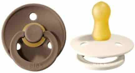 BIBS Pacifiers | Natural Rubber Baby Pacifier | Set of 2 BPA-Free Soothers | Made in Denmark | Wh... | Amazon (US)