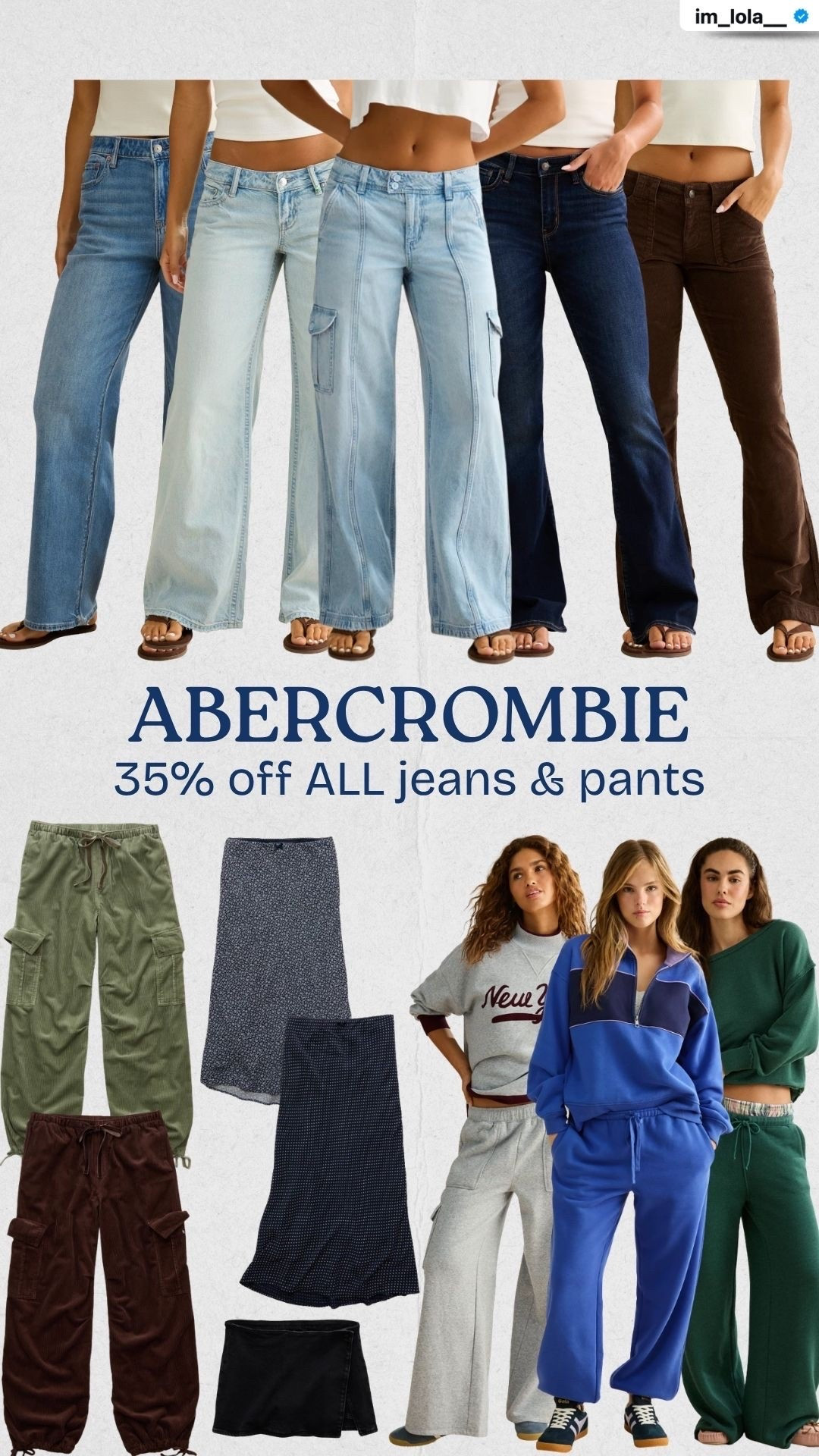 Abercrombie jeans & pants are 35% off! ✨ Shop your favorites before the sale ends 10/16!