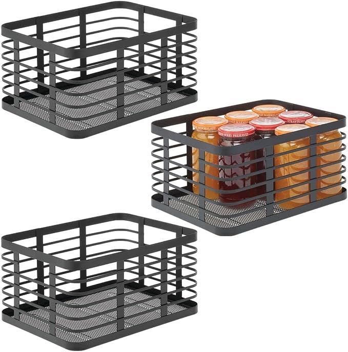 mDesign Modern Decor Metal Wire Food Organizer Storage Bin Basket for Kitchen Cabinets, Pantry, B... | Amazon (US)