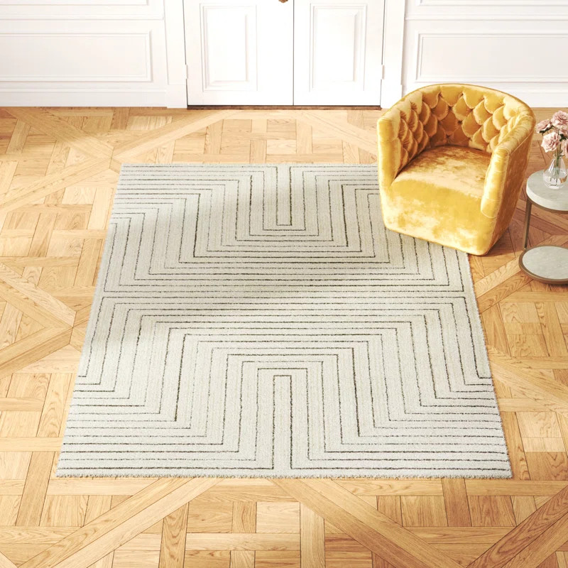Joyce Geometric Cream Area Rug | Wayfair North America