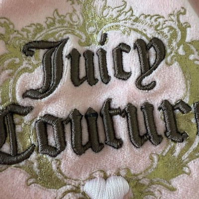 Juicy Couture Vintage Y2K Pink Christmas Stocking Faux Fur Bow Gold Heart Charm | eBay US