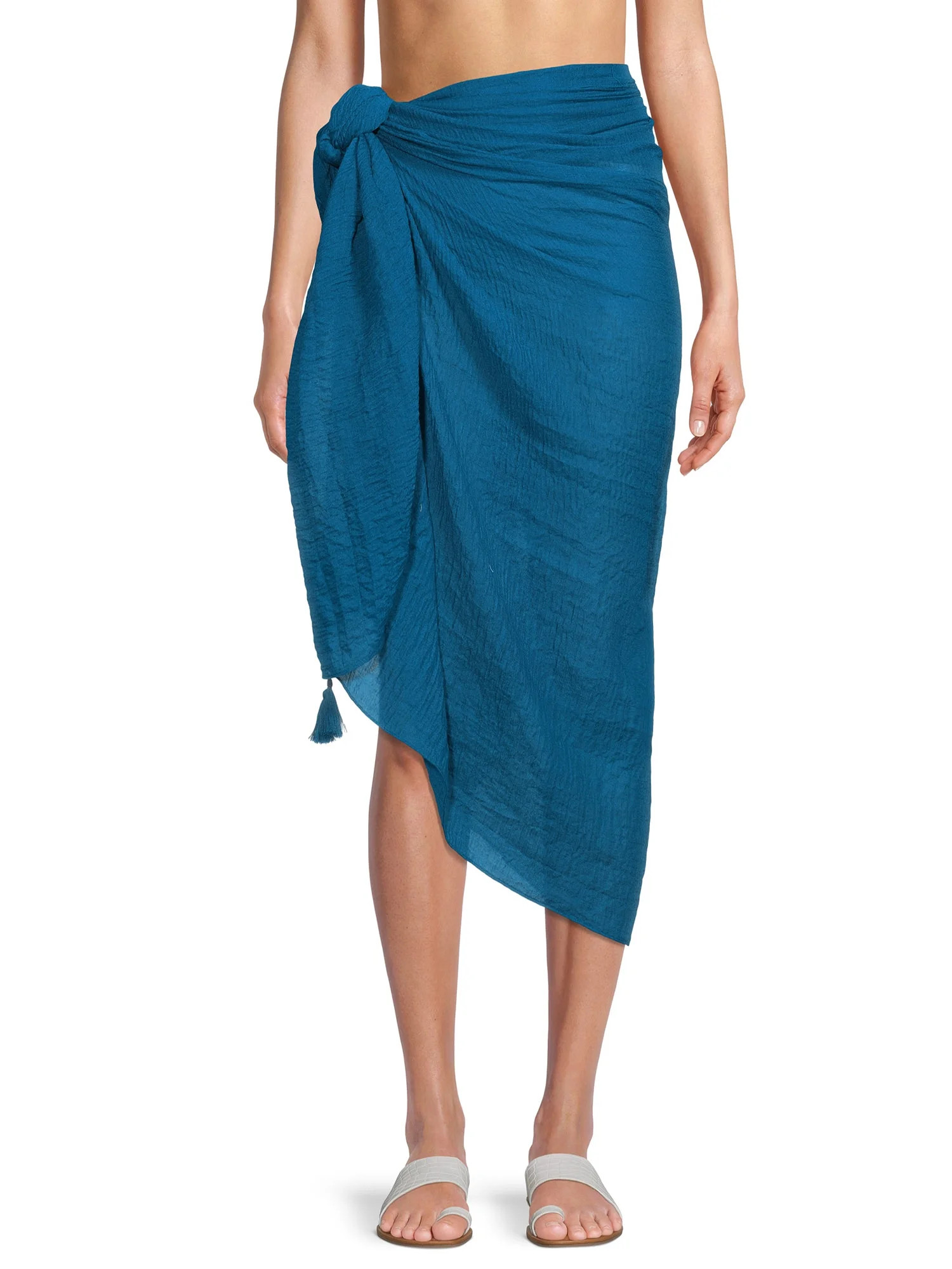 Time & Tru Women’s TT Pareo Swimwear Cover-up, Multi-use Wrap for Women, Beach Wrap | Walmart (US)