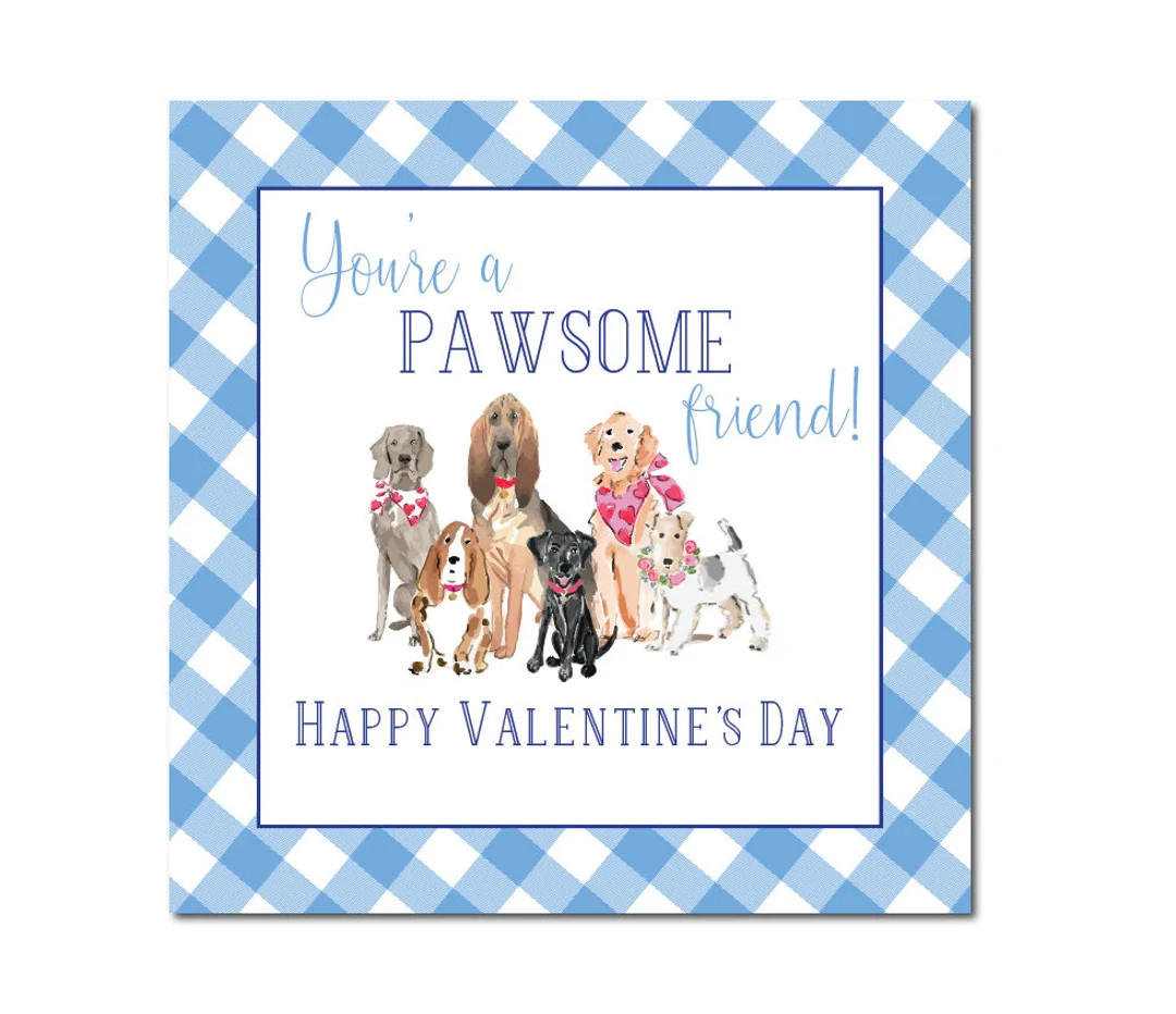 Valentines Gift Tag for Kids, Dog Valentine, Pawsome Valentine, Instant Download Valentine Tag - ... | Etsy (US)