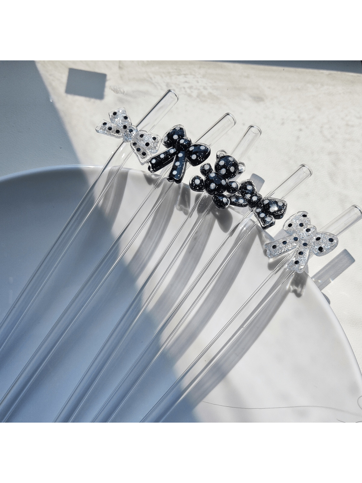 1set Beautifully Designed Decorative Glass Straws, Reusable Glass Straws For Juices, Cold Drinks,... | SHEIN