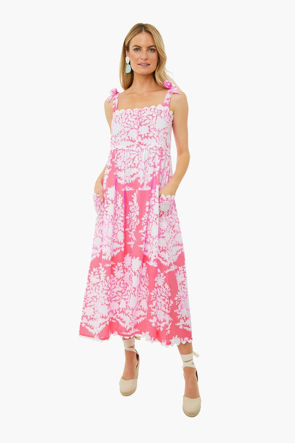 Fuchsia Palladio Print Tie Shoulder Dress | Juliet Dunn | Tuckernuck (US)