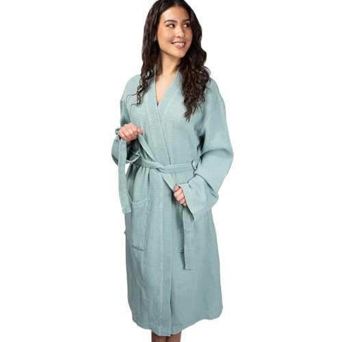 Cariloha Waffle Knit Bath Robe | Tahitian Breeze | Unisex, Large/X-Large | Viscose Material | Soft, Comfortable, & Wicks Moisture | Amazon (US)